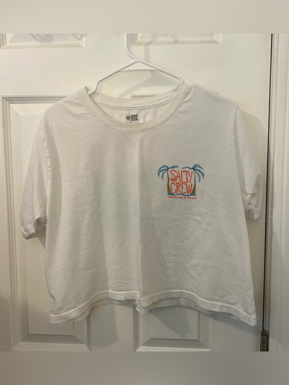 Salty Crew White Cropped Tee